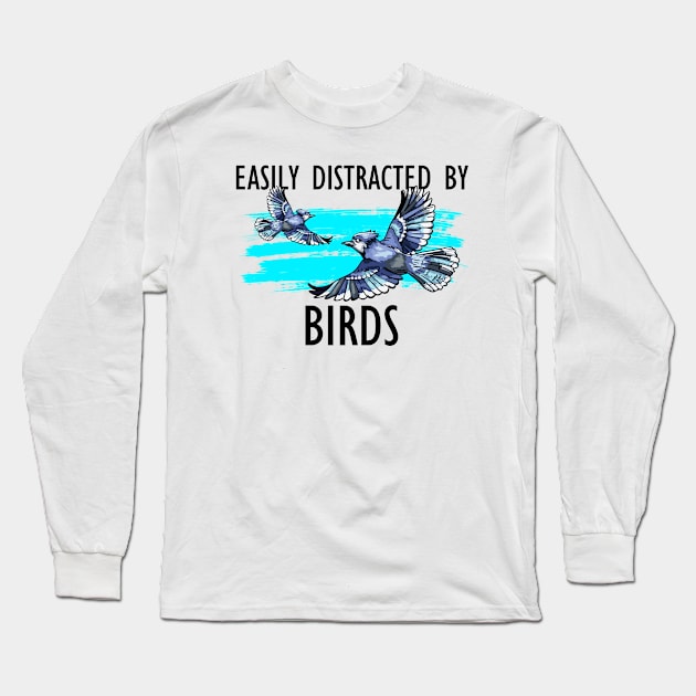 easily distracet ny birds Long Sleeve T-Shirt by Jabinga